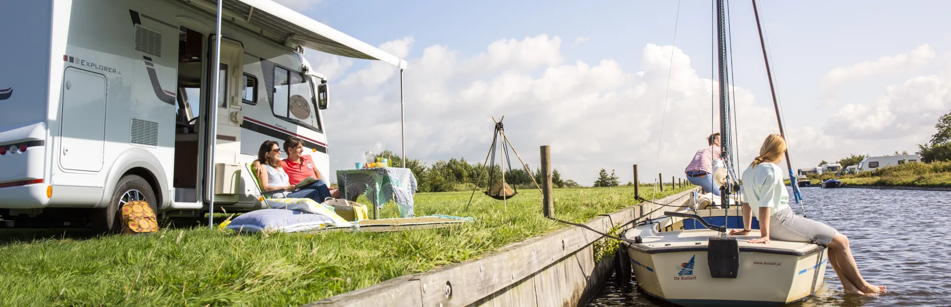Kuilart vakantiepark Friesland kamperen aan het water zeilen